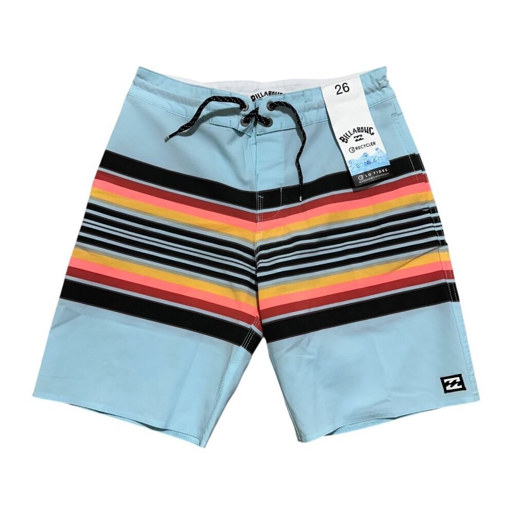 Billabong Big Boys Size 26 Blue Striped Recycler Lo Tides Board Shorts Swim NWT